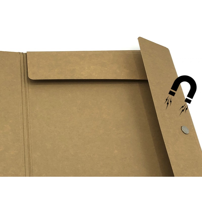 Folders with three flaps closure with A4 size magnet - equipped with label holders