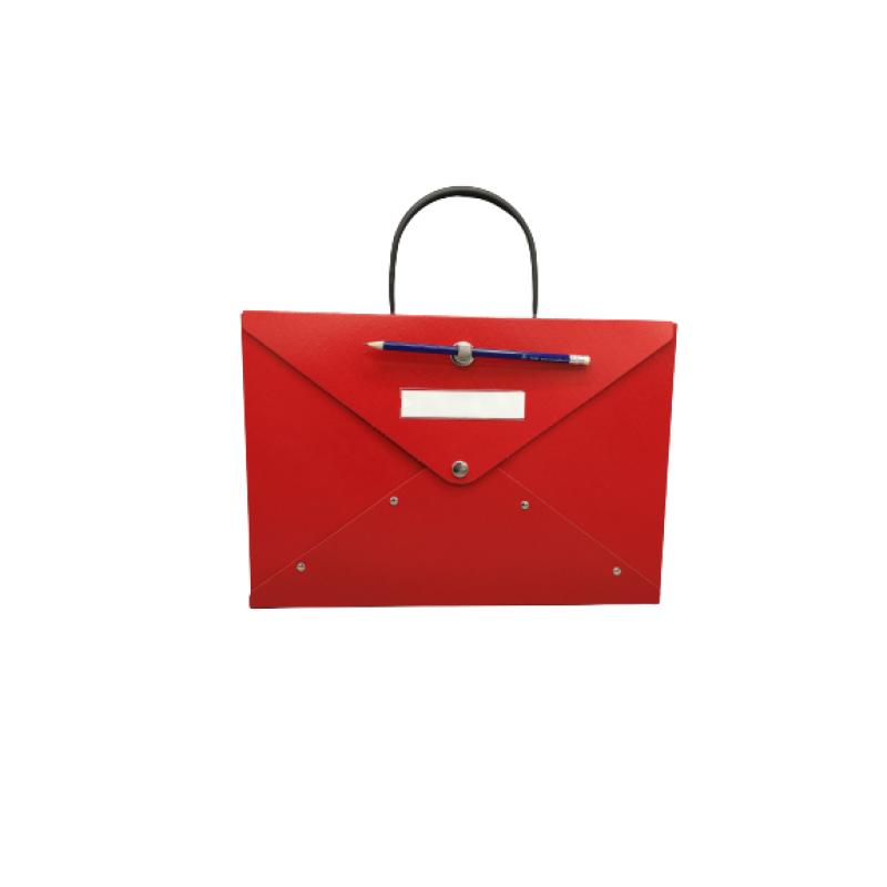 Cardboard briefcase with handle