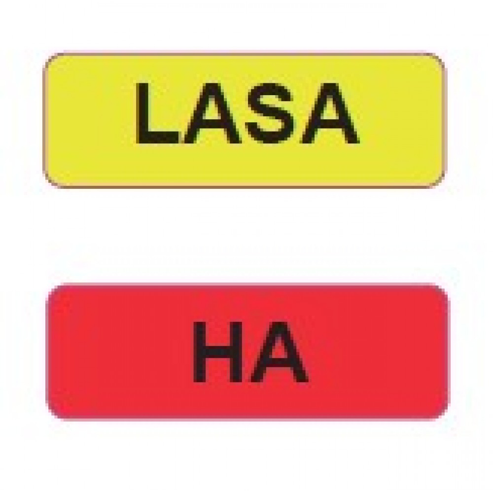 LABELS LASA AND HA FOR DRUGS LASAHA