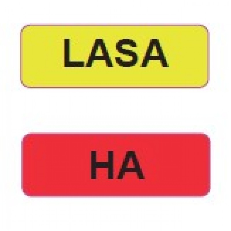LABELS LASA AND HA FOR DRUGS